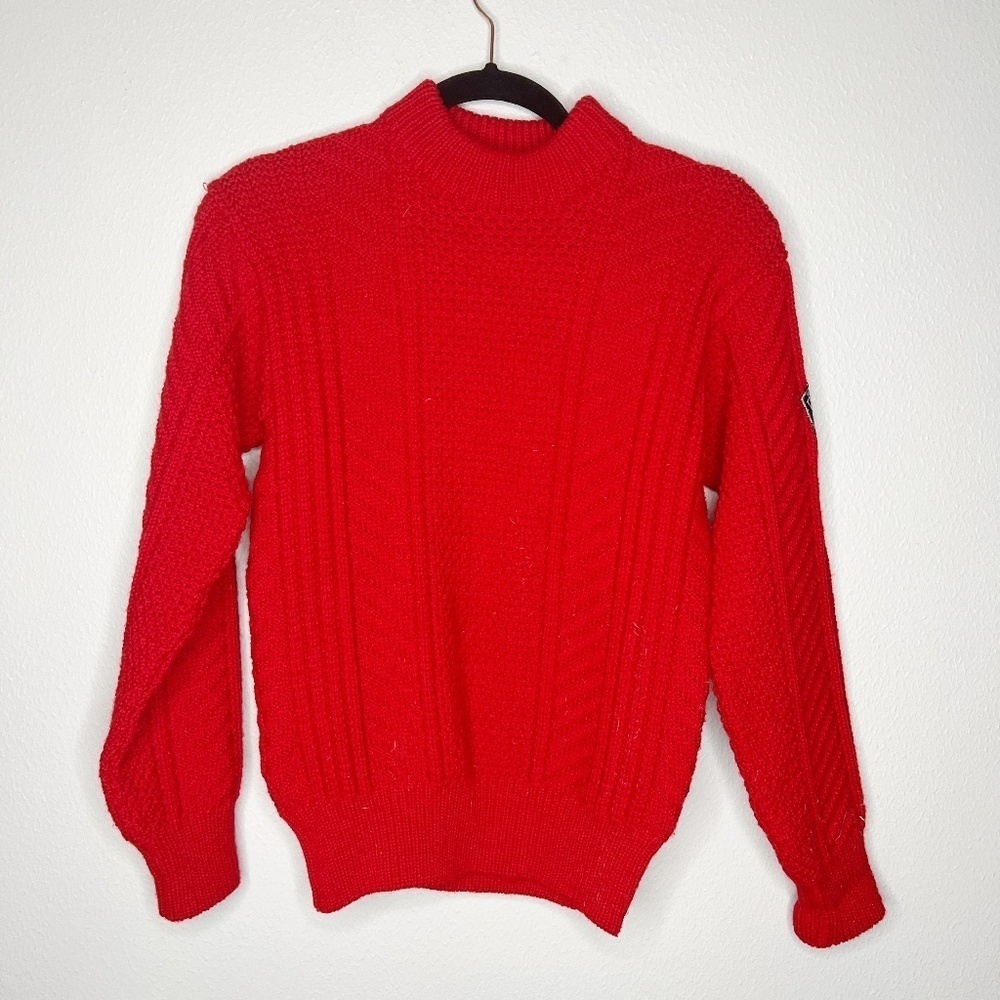 Vintage RollyGo Sweater Red 100% Wool Made in Italy Knit